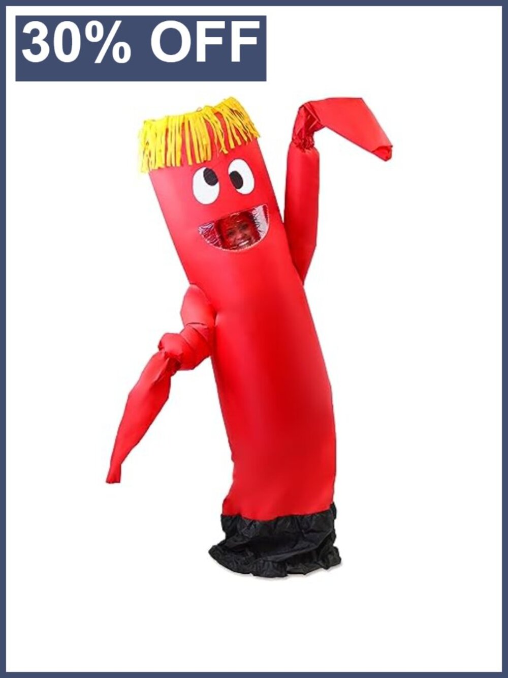 Inflatable Tube Man Halloween Costume Adult, Battery Powered Blow Up Suit
